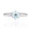 Bague 53 Bague solitaire en or blanc 18 carats avec aigue-marine ronde 58 Facettes 22-347