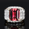 Bague 56 Bague tank en or rose et platine avec tourmaline et diamants 58 Facettes 22-344