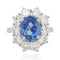 Bague 52 Bague marguerite ancienne en or blanc avec saphir et diamants 58 Facettes 22-205