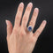 Bague 52 Bague marguerite ancienne en or blanc avec saphir et diamants 58 Facettes 22-205