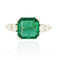 Bague 54 Bague émeraude et diamants en or rose 18 carats 58 Facettes 22-326