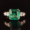 Bague 54 Bague émeraude et diamants en or rose 18 carats 58 Facettes 22-326