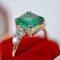 Bague 54 Bague émeraude et diamants en or rose 18 carats 58 Facettes 22-326
