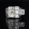 Bague 51 Bague chevalière Art déco en platine et diamants 58 Facettes 22-256