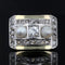 Bague 52 Bague tank en or jaune 18 carats et platine avec diamants et perles fines 58 Facettes 19-363