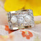 Bague 52 Bague tank en or jaune 18 carats et platine avec diamants et perles fines 58 Facettes 19-363