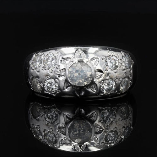 Bague 53 Bague jonc en or blanc 18 carats et diamants 58 Facettes 22-231