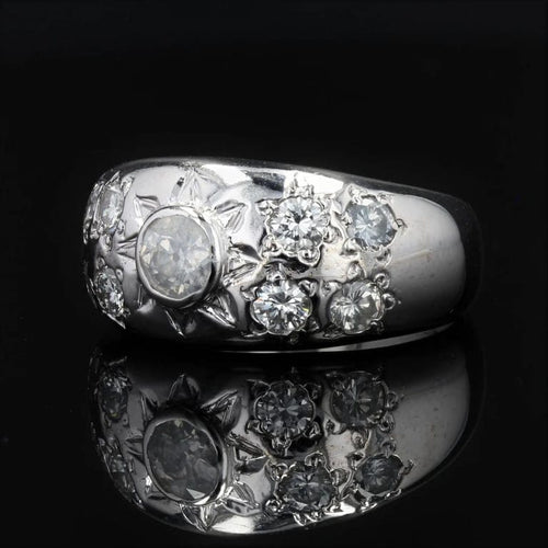 Bague 53 Bague jonc en or blanc 18 carats et diamants 58 Facettes 22-231