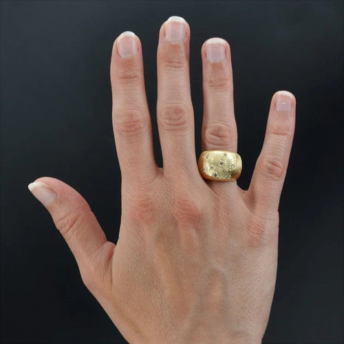 Bague 53 Bague jonc satinée en or jaune 18 carats et diamants 58 Facettes MS1014