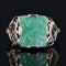 Bague 59 Bague Art déco en or jaune 14 carats et jade gravé 58 Facettes 22-225