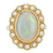 Bague 55 Bague rétro opale et demi-perles en or jaune 18 carats 58 Facettes 22-106
