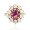 Bague 50 Bague marguerite en or jaune 18 carats rubis et diamants 58 Facettes 22-229