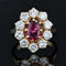 Bague 50 Bague marguerite en or jaune 18 carats rubis et diamants 58 Facettes 22-229