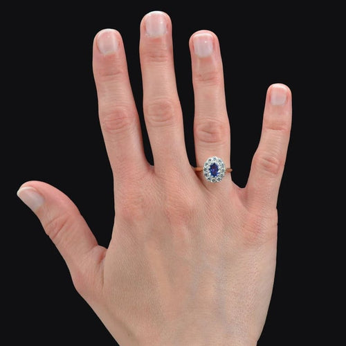 Bague 50 Bague Pompadour en or jaune 18 carats, saphir et diamants 58 Facettes 22-148