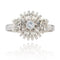 Bague 53 Bague rétro en or blanc 18 carats aux saphirs blancs 58 Facettes 19-521B