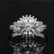 Bague 53 Bague rétro en or blanc 18 carats aux saphirs blancs 58 Facettes 19-521B