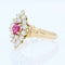 Bague 54 Bague marquise en or jaune 18 carats, rubis et diamants 58 Facettes 22-207