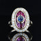 Bague 54 Bague Art déco en or jaune 18 carats rubis saphir et diamants 58 Facettes 22-119