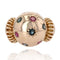 Bague 47 Bague boule rétro en or rose 18 carats, rubis et saphirs 58 Facettes 22-136