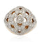 Bague 48 Bague dôme fleur ajourée en or jaune 18 carats, platine et diamants 58 Facettes 21-620