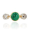 Bague 54 Bague émeraude cabochon et diamants en or jaune 18 carats 58 Facettes 21-727