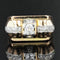 Bague 54 Bague tank vintage en or jaune et platine avec diamants 58 Facettes 21-307