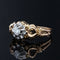 Bague 54 Bague solitaire rétro en or jaune 18 carats et platine, diamant 58 Facettes 21-340A