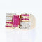 Bague 55 Bague tank rubis et diamants en or jaune 18 carats et platine 58 Facettes 21-557