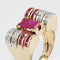 Bague 55 Bague tank rubis et diamants en or jaune 18 carats et platine 58 Facettes 21-557