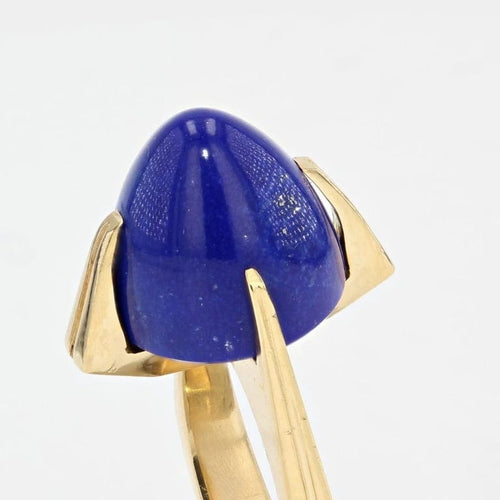 Bague 49 Bague vintage en or jaune 18 carats et lapis-lazuli 58 Facettes 21-718