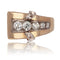 Bague 54 Bague tank asymétrique en or rose 18 carats et diamants 58 Facettes 20-523-54