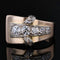 Bague 54 Bague tank asymétrique en or rose 18 carats et diamants 58 Facettes 20-523-54