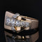 Bague 54 Bague tank asymétrique en or rose 18 carats et diamants 58 Facettes 20-523-54