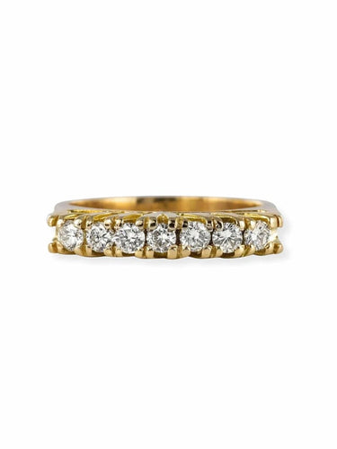 Bague 51 Bague jarretière en or jaune 18 carats et diamants 58 Facettes 19-339A-52