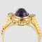 Bague 47 Bague ancienne en or jaune 18 carats avec améthyste et diamants 58 Facettes 19-431-54