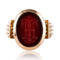 Bague 53 Bague chevalière intaille sur cornaline en or jaune 18 carats 58 Facettes 19-641-51