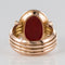 Bague 53 Bague chevalière intaille sur cornaline en or jaune 18 carats 58 Facettes 19-641-51