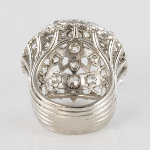 Bague 53 Bague cocktail en or blanc 18 carats et diamants 58 Facettes 19-588-51