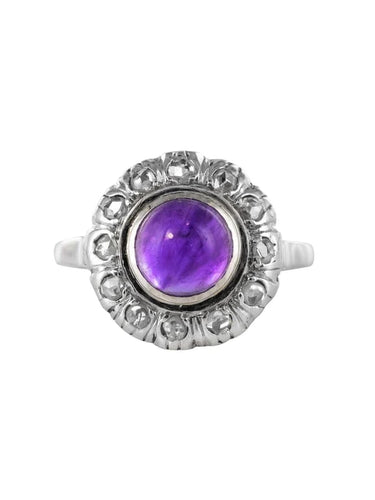 Bague 58 Bague ancienne Art déco en or blanc 18 carats, améthyste et diamants 58 Facettes 20-131-50