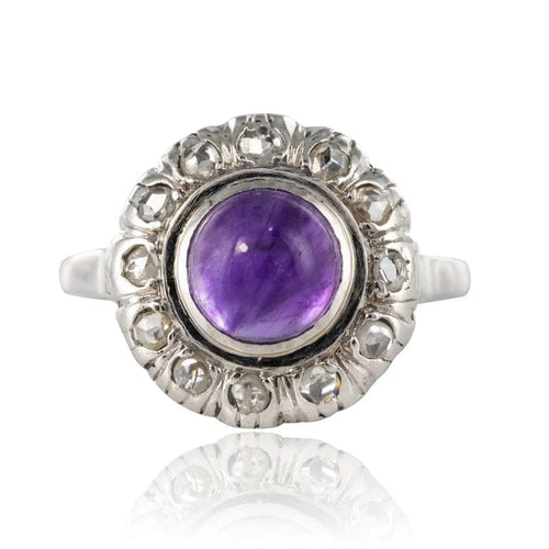 Bague 58 Bague ancienne Art déco en or blanc 18 carats, améthyste et diamants 58 Facettes 20-131-50