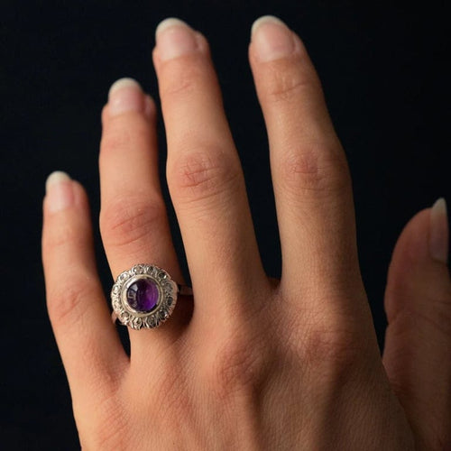 Bague 58 Bague ancienne Art déco en or blanc 18 carats, améthyste et diamants 58 Facettes 20-131-50