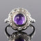 Bague 58 Bague ancienne Art déco en or blanc 18 carats, améthyste et diamants 58 Facettes 20-131-50