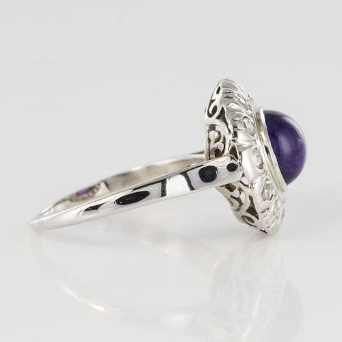 Bague 58 Bague ancienne Art déco en or blanc 18 carats, améthyste et diamants 58 Facettes 20-131-50