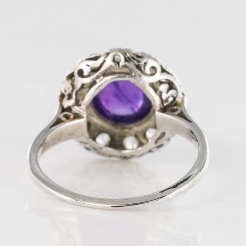 Bague 58 Bague ancienne Art déco en or blanc 18 carats, améthyste et diamants 58 Facettes 20-131-50