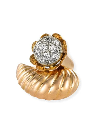 Bague 53 Bague couture en or jaune 18 carats et diamants 58 Facettes 19-360-57