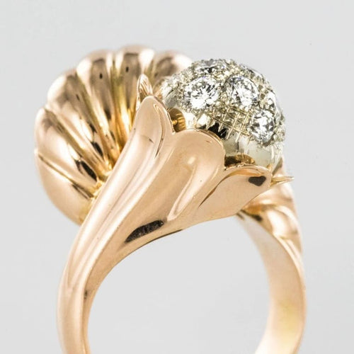 Bague 53 Bague couture en or jaune 18 carats et diamants 58 Facettes 19-360-57