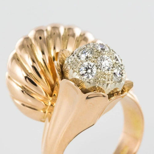 Bague 53 Bague couture en or jaune 18 carats et diamants 58 Facettes 19-360-57