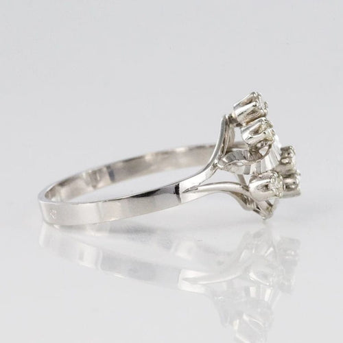 Bague 56 Bague vintage en or blanc 18 carats et diamants 58 Facettes 20-095-51