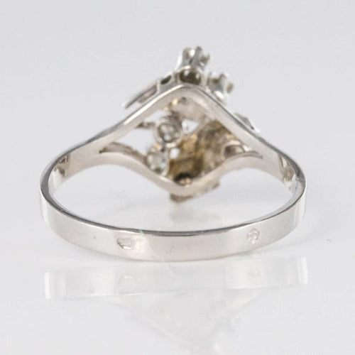 Bague 56 Bague vintage en or blanc 18 carats et diamants 58 Facettes 20-095-51