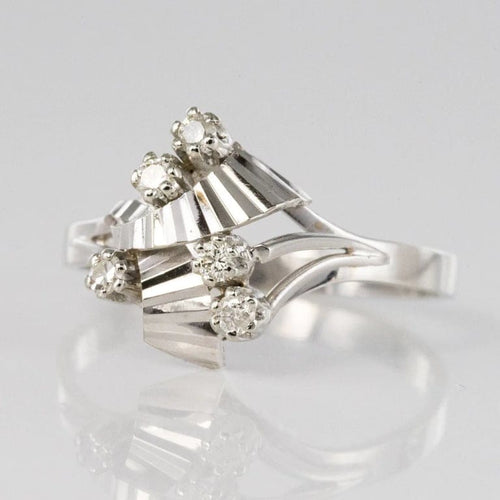 Bague 56 Bague vintage en or blanc 18 carats et diamants 58 Facettes 20-095-51